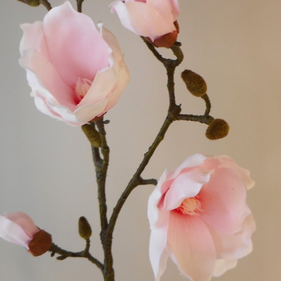 Finest Artificial Magnolias Branch Pink 100cm Artificial Flowers